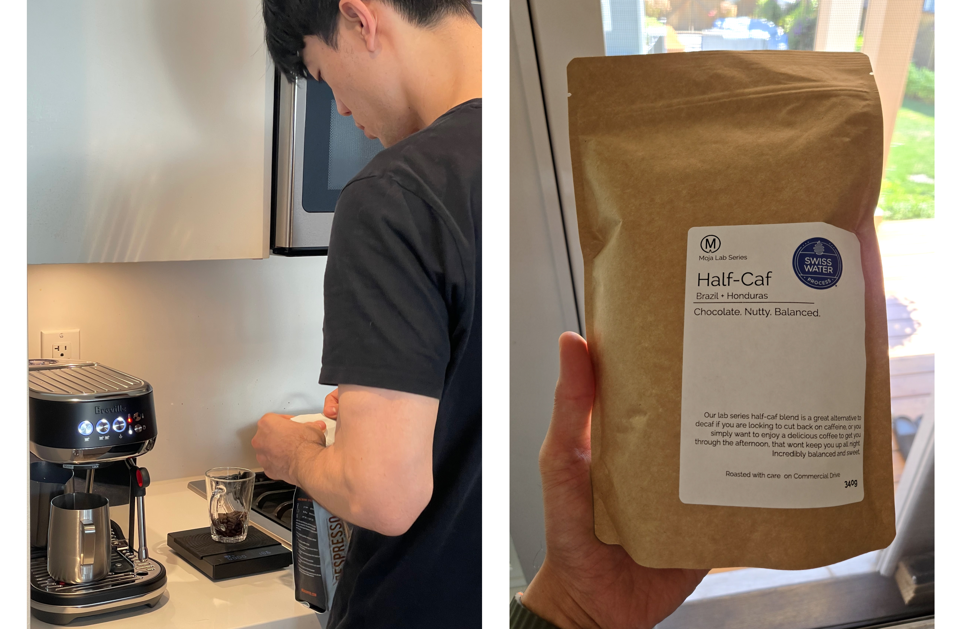 Image of Me Making Coffee at Home / One of my favourite coffee spots - Moja Coffee