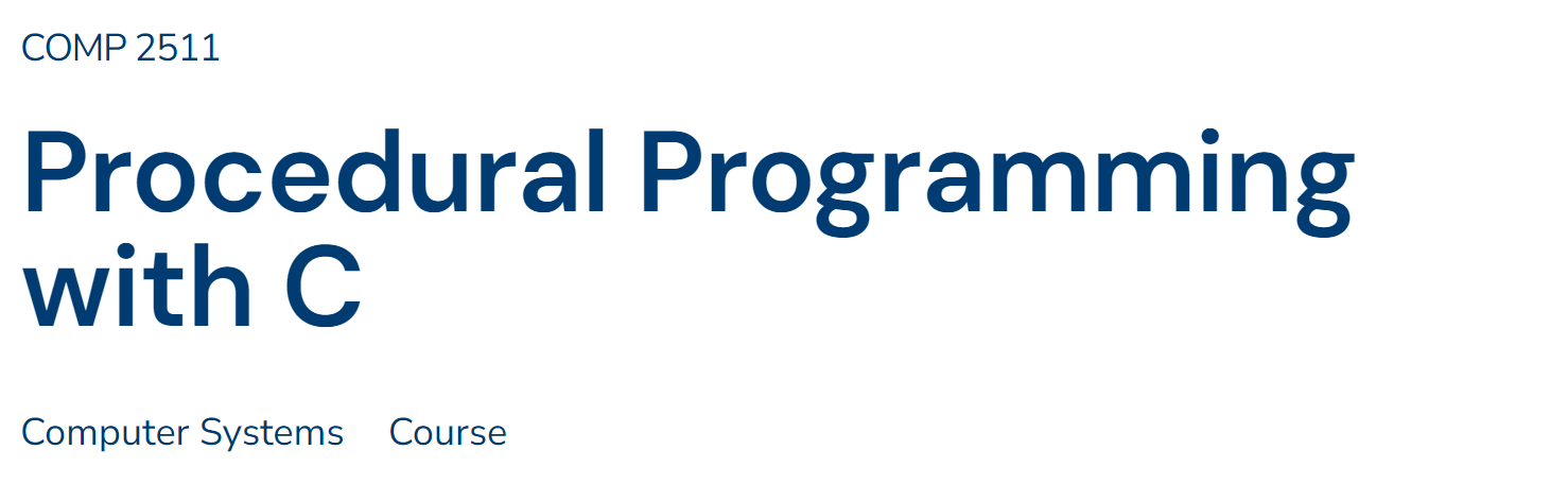 Procedural Programming with C course banner